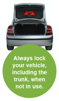 Always lock your vehicle, including the trunk, when not in use.